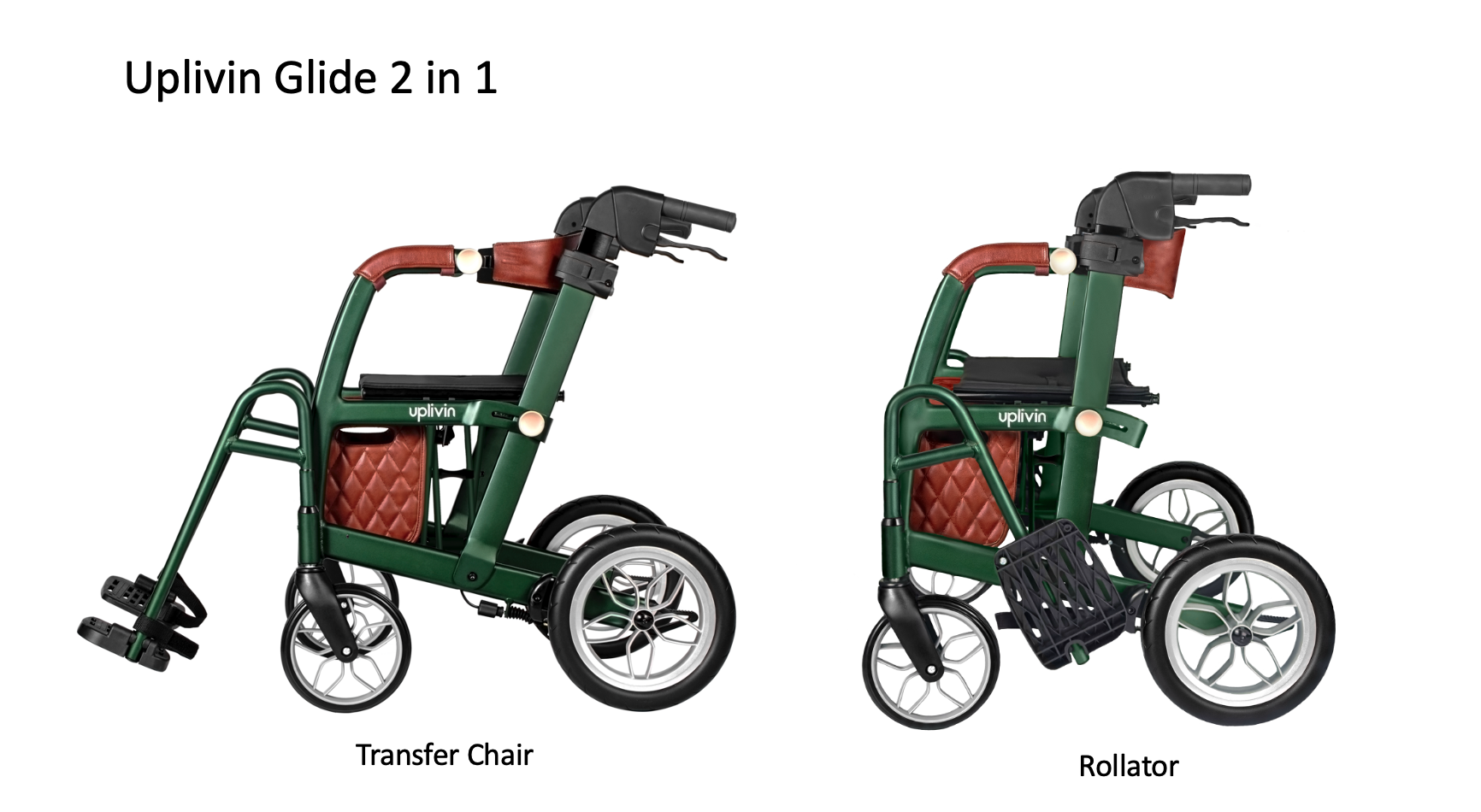 Mobio glide 2 in 1 groen rollator