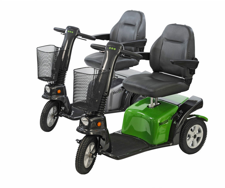 Producten grote vaste scootmobielen mezzo silver green 3 wiels ScootmobielRijnmond